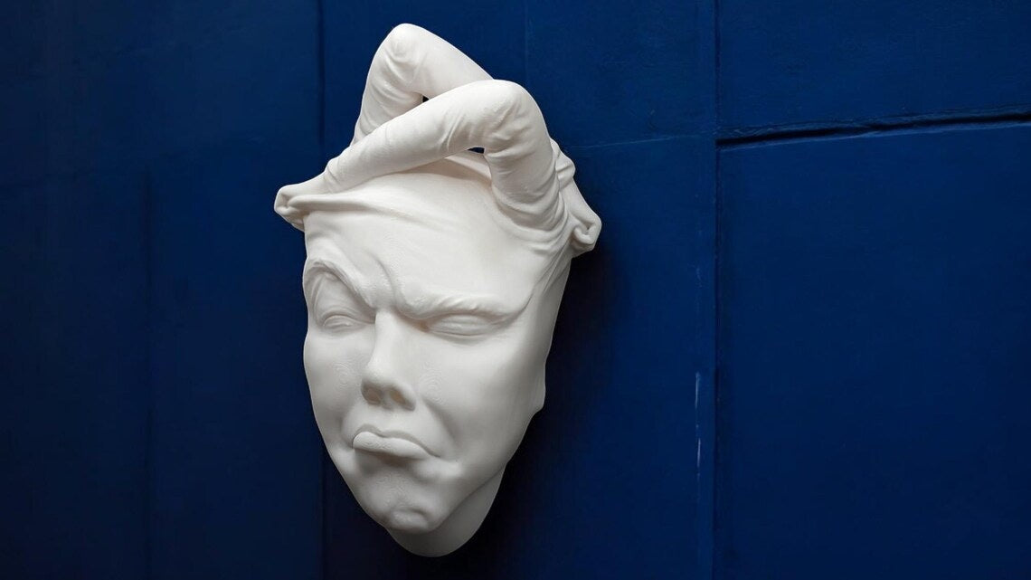 Abstract Face Wall Sculpture – Modern Surreal 3D Wall Art Decor