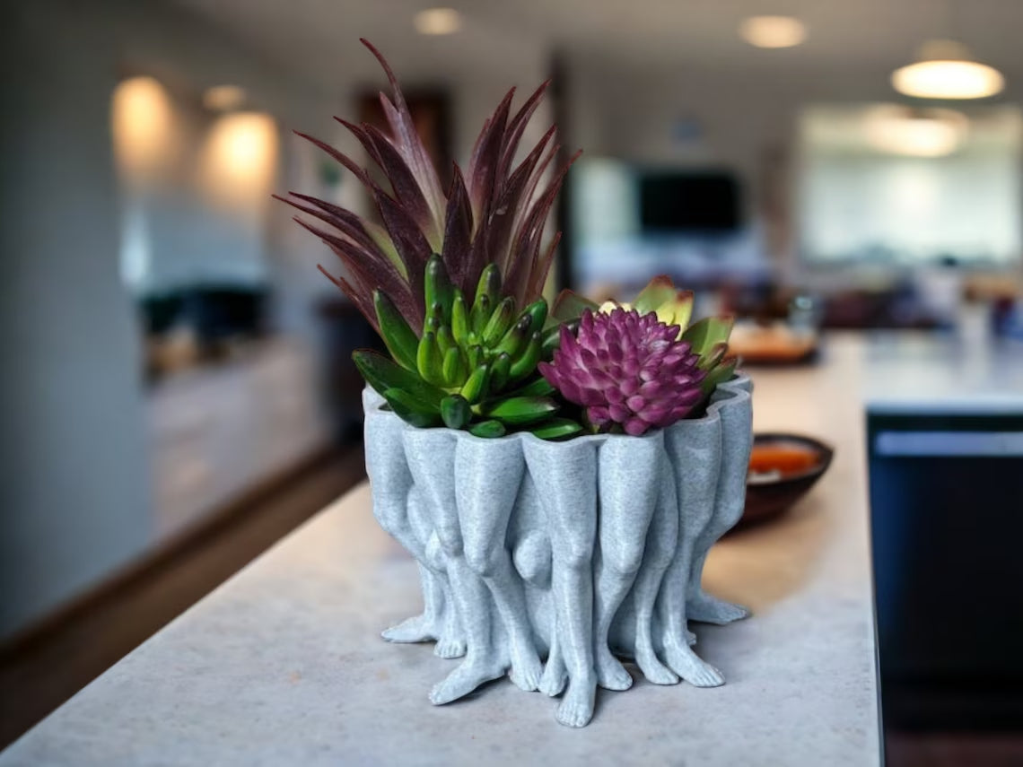 Poly Leg Vase Planter - Abstract Plant Pot