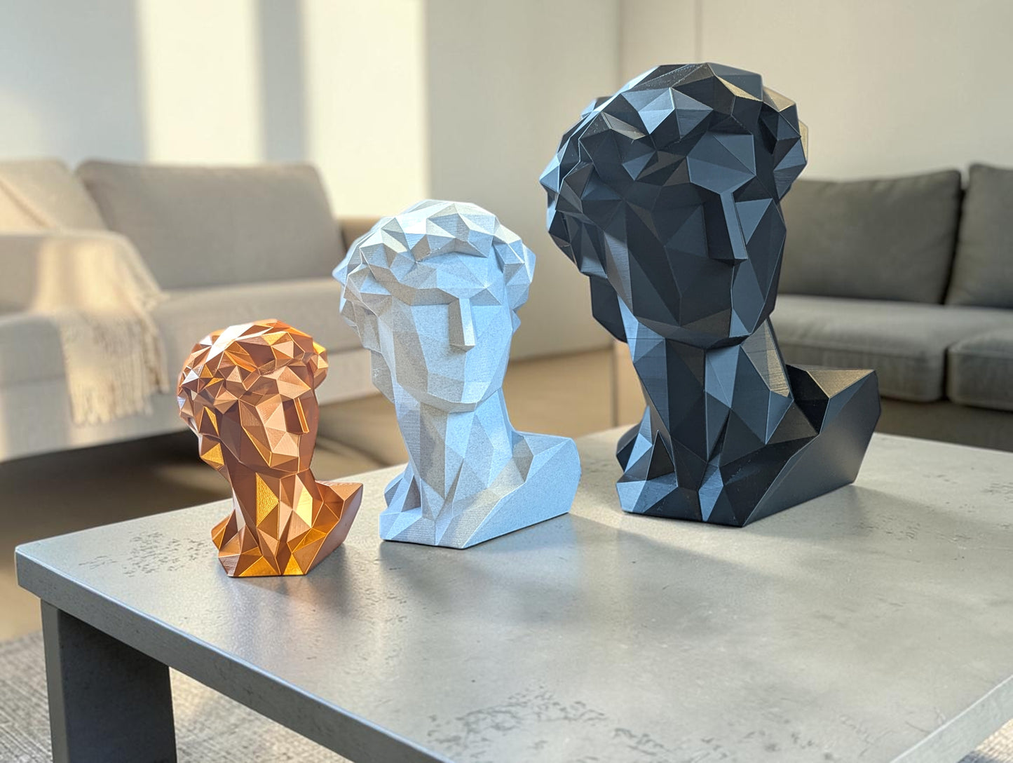 Geometric Bust of David - Michelangelo's Geometric David