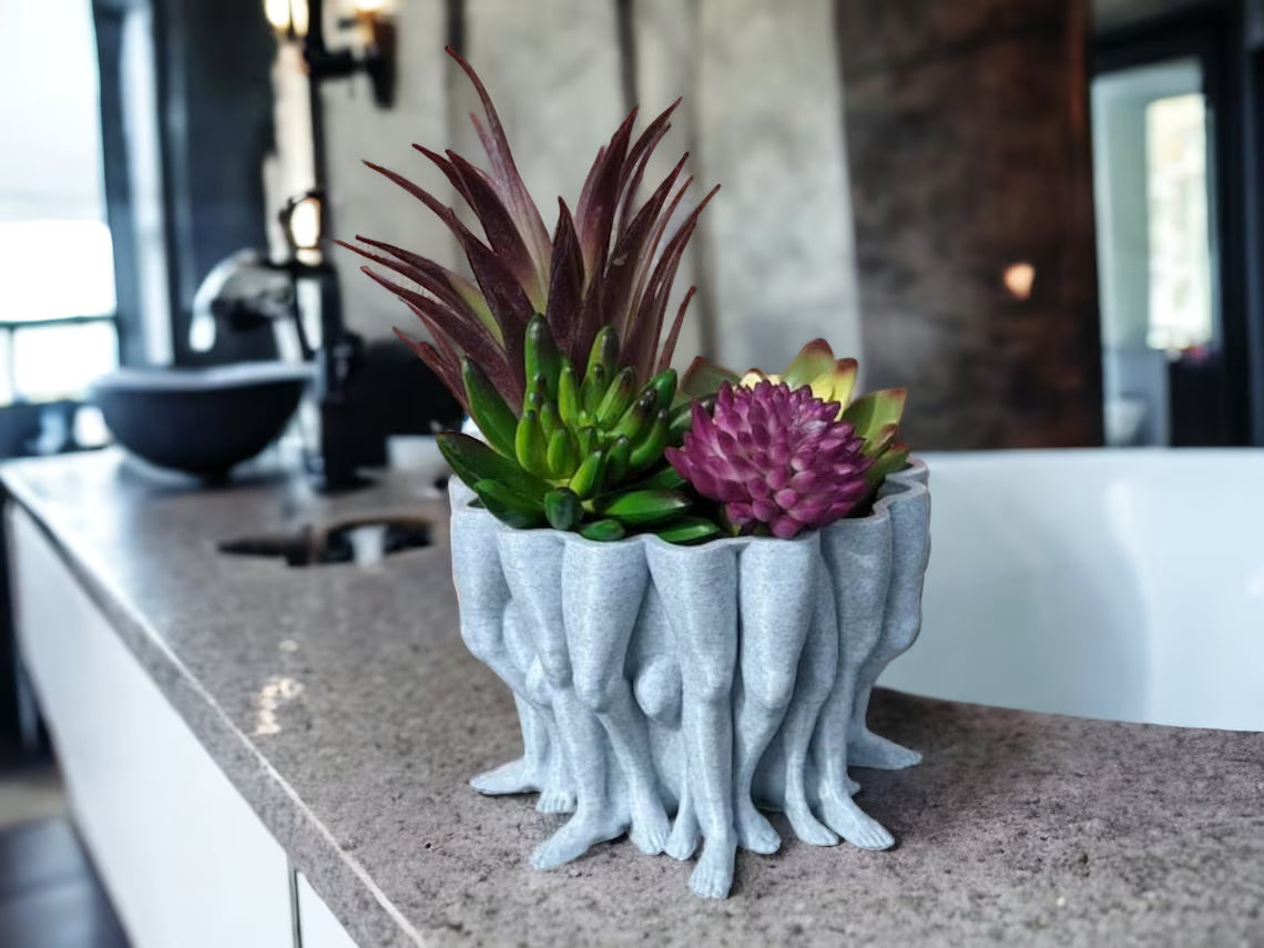 Poly Leg Vase Planter - Abstract Plant Pot