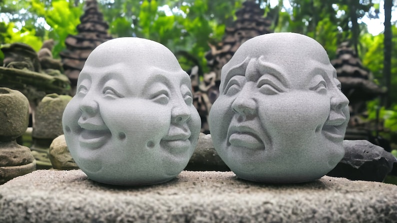 Buddha 4 Heads - Garden Sculpture Zen Decor