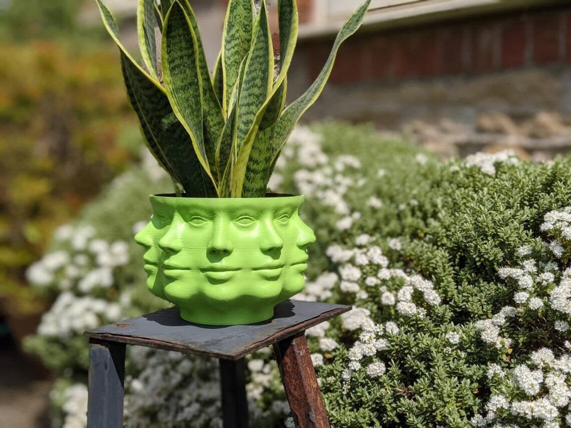 3D factory Printed Polyface Planter Multi Face Flower Pot