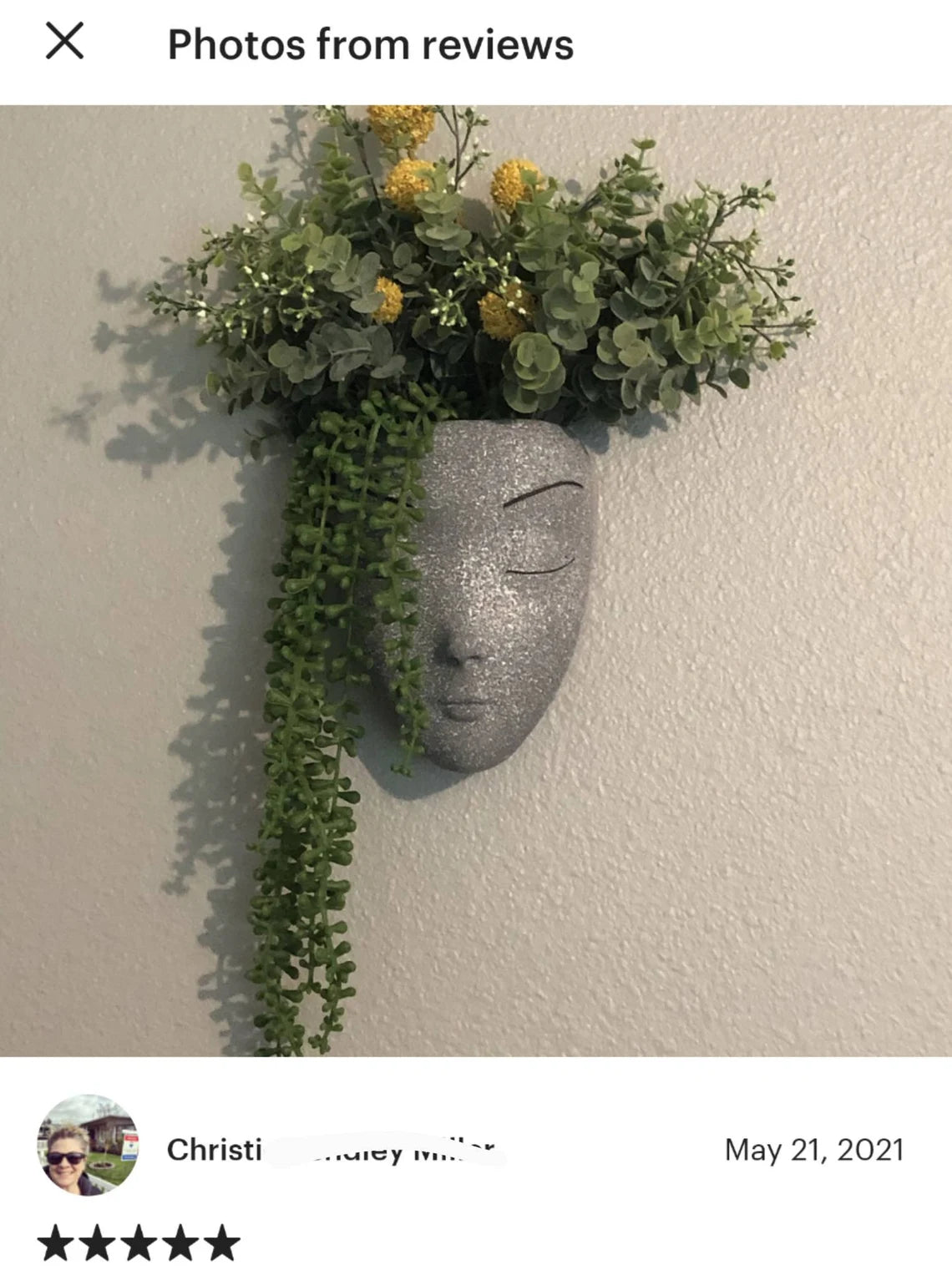 Female Face Wall Planter